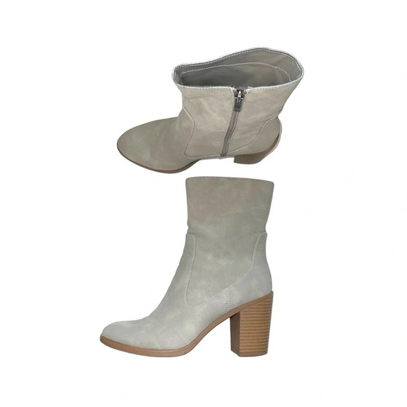 Maurices Addison Mid Ankle Block Heel Booties Taupe Gray 7 Women’s - Picture 5 of 14